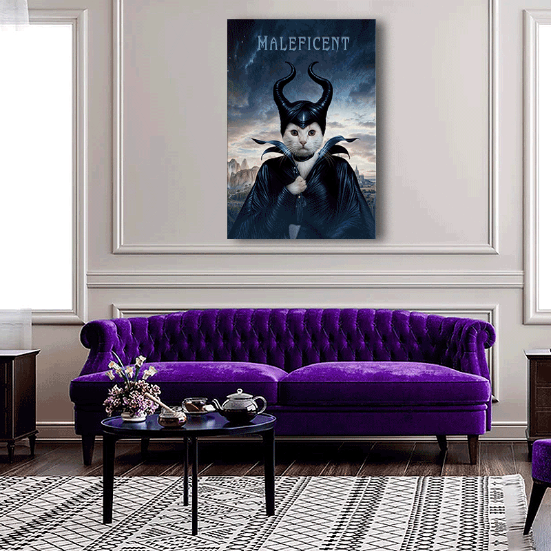 Pet Maleficent Halloween Pet Portrait - Custom Pet Portrait
